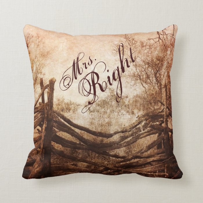 vintage farm fence western country bridal shower throw pillows