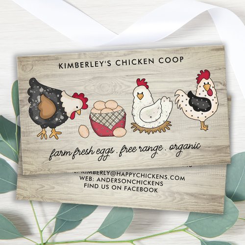 Vintage Farm Fresh Eggs Chicken Hens QR Code  Business Card