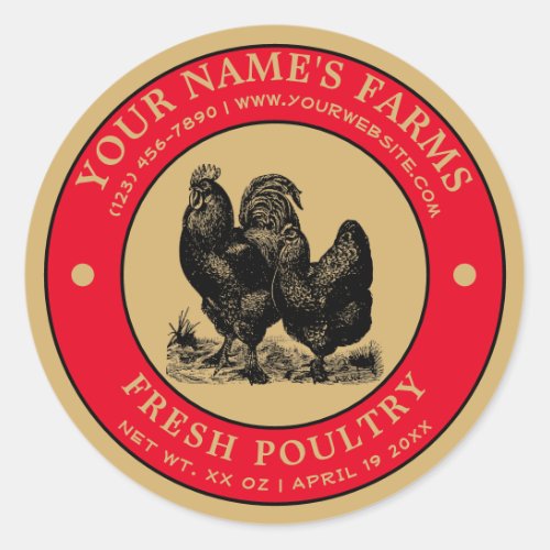 Vintage Farm Fresh Poultry Label Template