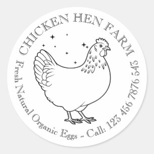 Vintage Farm Hen Egg Carton Classic Round Sticker