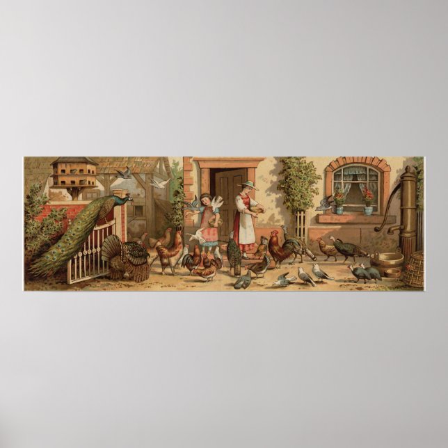 Vintage Farm House mother and Daughter Print (Front)