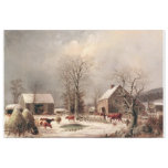 Vintage Farm In Winter Painting Decoupage Tissue Paper at Zazzle