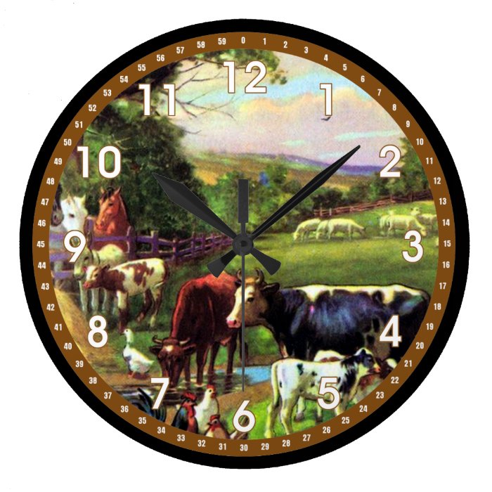 Vintage Farm Large Clock Zazzle