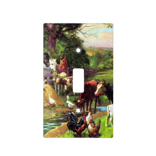 Vintage Farm Light Switch Cover (Front)