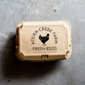 Vintage Farm Name | Fresh Egg Carton Stamp