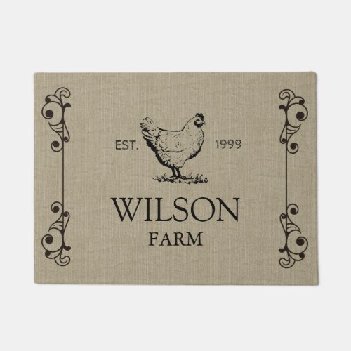 Vintage Farm Personalized Door Mat