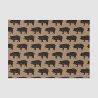 Vintage farm pig silhouette custom color brown tissue paper