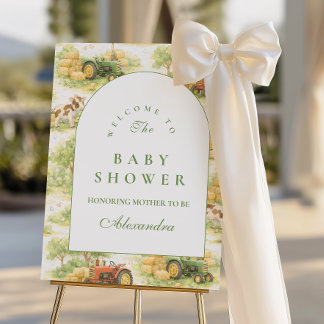 Vintage Farm Tractor Countryside Baby Shower Foam Board