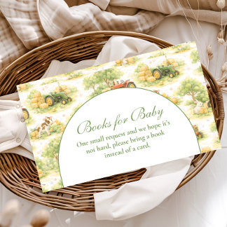 Vintage Farm Tractor Countryside Books for Baby Enclosure Card
