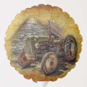 Vintage Farm Tractor Old Barn Shed Balloon