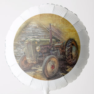 Vintage Farm Tractor Old Barn Shed Balloon