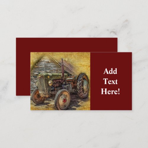 Vintage Farm Tractor Old Barn Shed Business Card