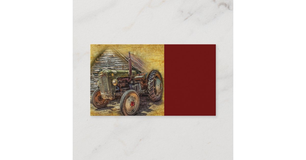 Vintage Farm Tractor Old Barn Shed Business Card | Zazzle