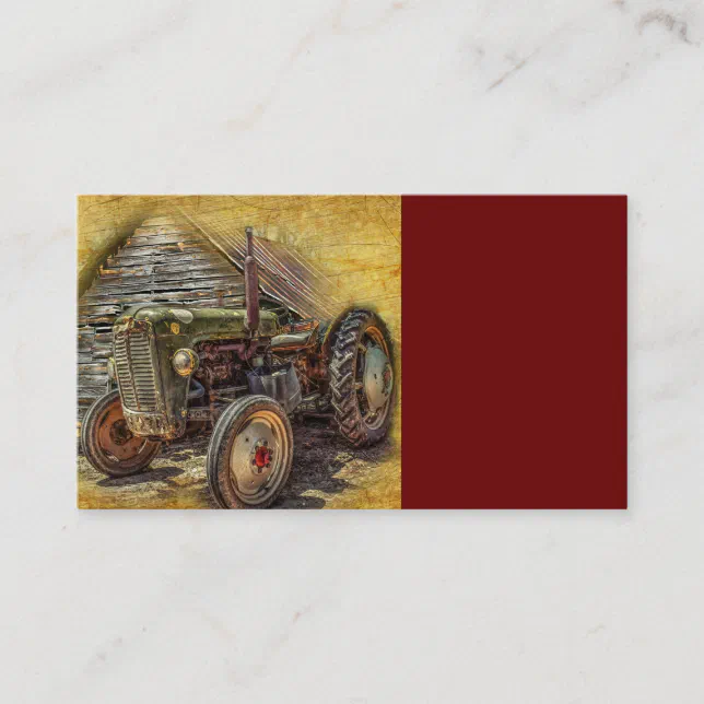 Vintage Farm Tractor Old Barn Shed Business Card | Zazzle