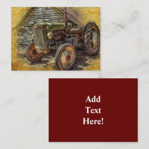 Vintage Farm Tractor Old Barn Shed Business Card