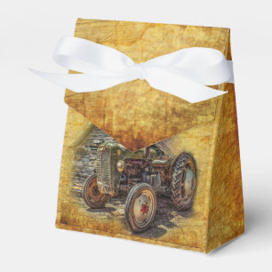 Vintage Farm Tractor Old Barn Shed Favor Boxes