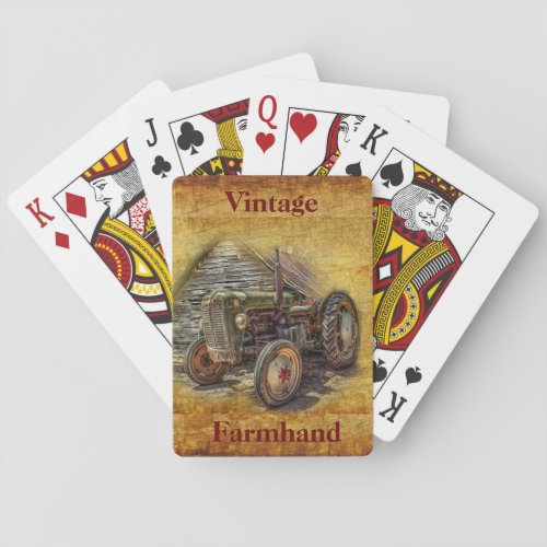 Vintage Farm Tractor Old Barn Shed Poker Cards