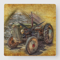 Vintage Farm Tractor Old Barn Shed