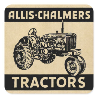 Vintage Farm Tractor Square Sticker