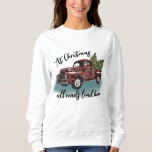Vintage Farm Truck and Christmas Trees Sweatshirt