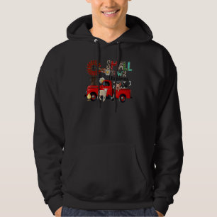 Vintage Farm Truck Red Barn Small Town Christmas F Hoodie