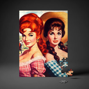Vintage Farmer Girl Pin-ups Jigsaw Puzzle