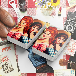 Vintage Farmer Girl Pin-ups Poker Cards