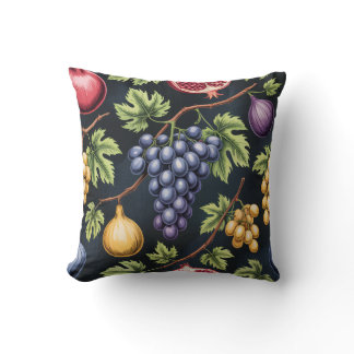 Vintage Farmers Market Fruit Throw Pillow