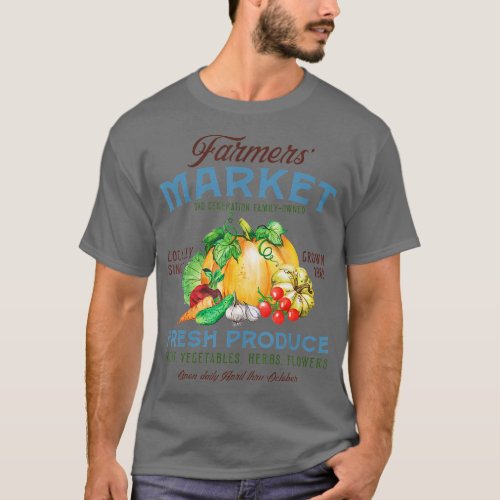 Vintage Farmers Market Support Local Farms Gardeni T_Shirt