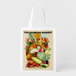 Vintage Farmers Market Template Grocery Bag