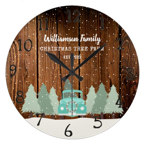 Vintage Farmhouse Christmas - Family Name Clock