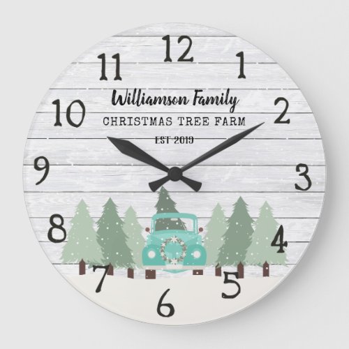 Vintage Farmhouse Christmas  _ Family Name Clock