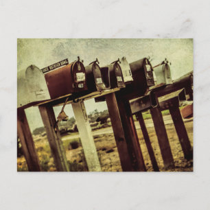 Vintage Farmhouse/Country Mailboxes Postcard