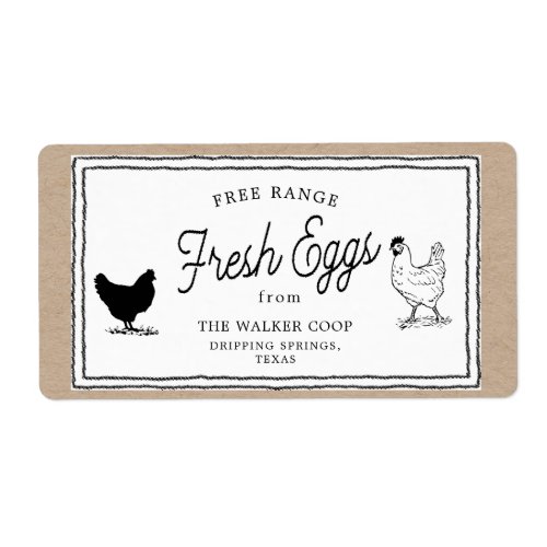 vintage farmhouse egg carton Label