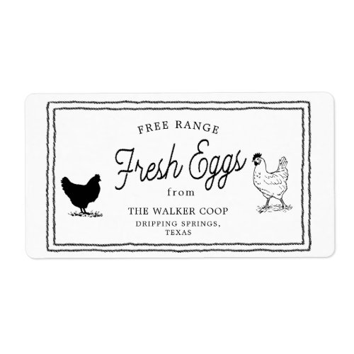 vintage farmhouse egg carton Label
