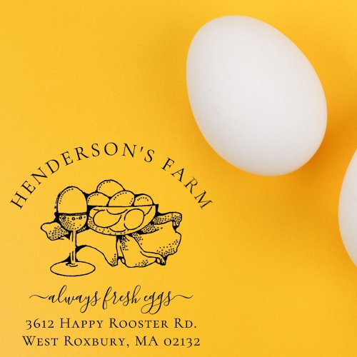Vintage Farmhouse Egg Carton Return Address Rubber Stamp