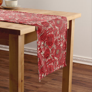Vintage Farmhouse Elegance: French Red Delights Long Table Runner