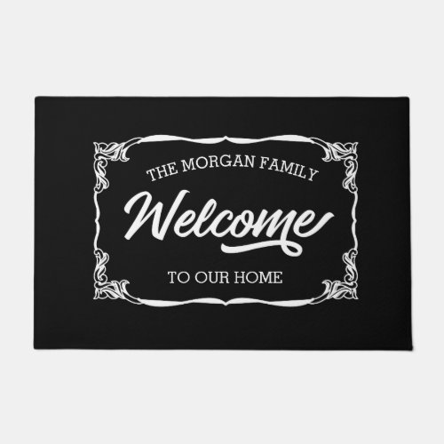vintage farmhouse family welcome doormat