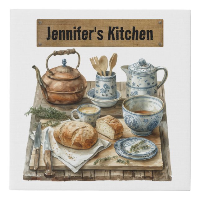 Vintage Farmhouse Faux Wrapped Canvas Print (Front)