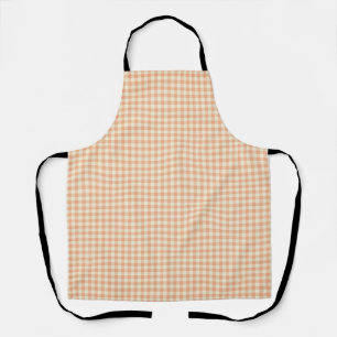 Vintage Farmhouse Gingham, Peach & Beige Apron