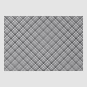 Vintage farmhouse grayscale plaid diagonal pattern tissue paper
