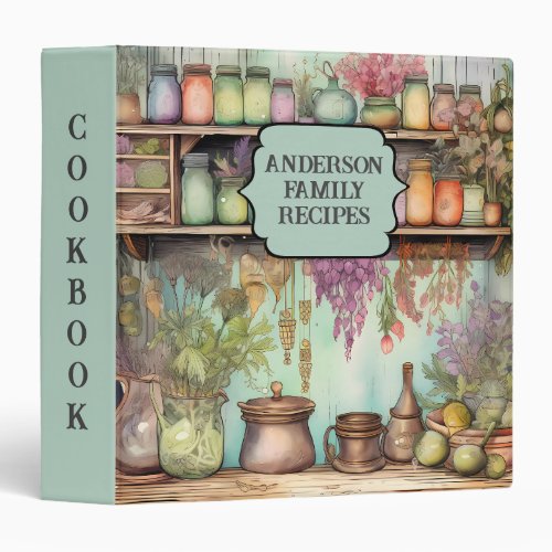Vintage Farmhouse Kitchen Custom Family Cookbook 3 Ring Binder