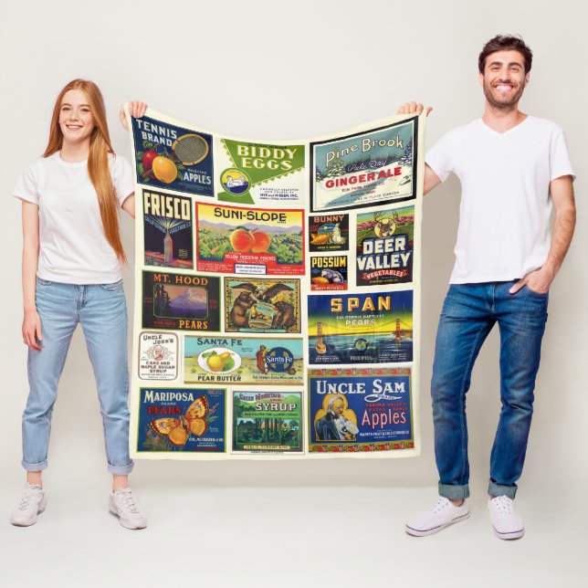 Vintage Farmhouse Labels Throw blanket (In Situ)