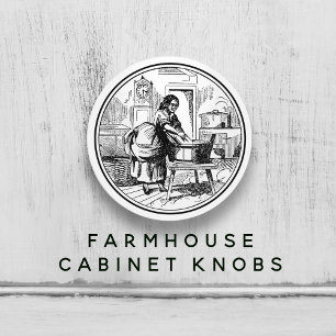 Vintage Farmhouse Laundry Room 🧺✨ White Ceramic Knob