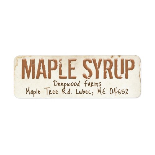 Vintage Farmhouse Maple Syrup Jar Label