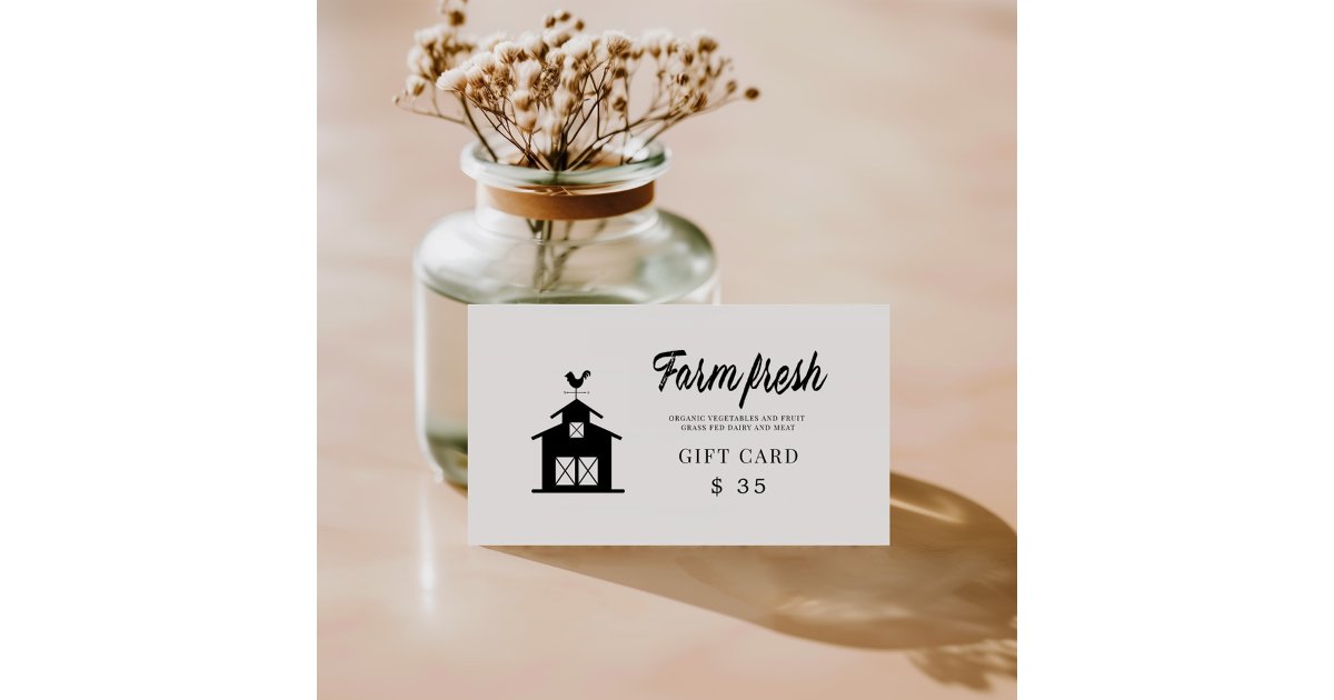 Vintage Farmhouse Playful Scipt Gift Card | Zazzle