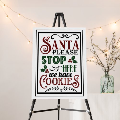 Vintage farmhouse sign Santa please stop here