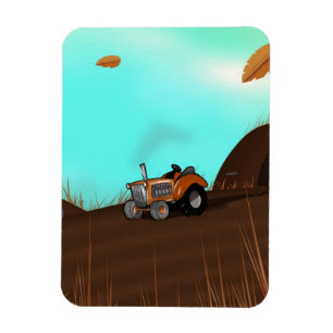 Vintage Farming Tractor Magnet