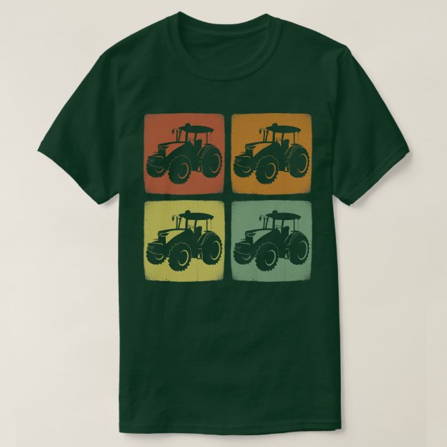 Vintage Farming Tractor Retro Farmer  T-Shirt (Design Front)