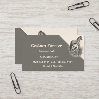 Vintage Farrier Horse Shoeing Hoof Trimming Business Card by countrymousestudio at Zazzle